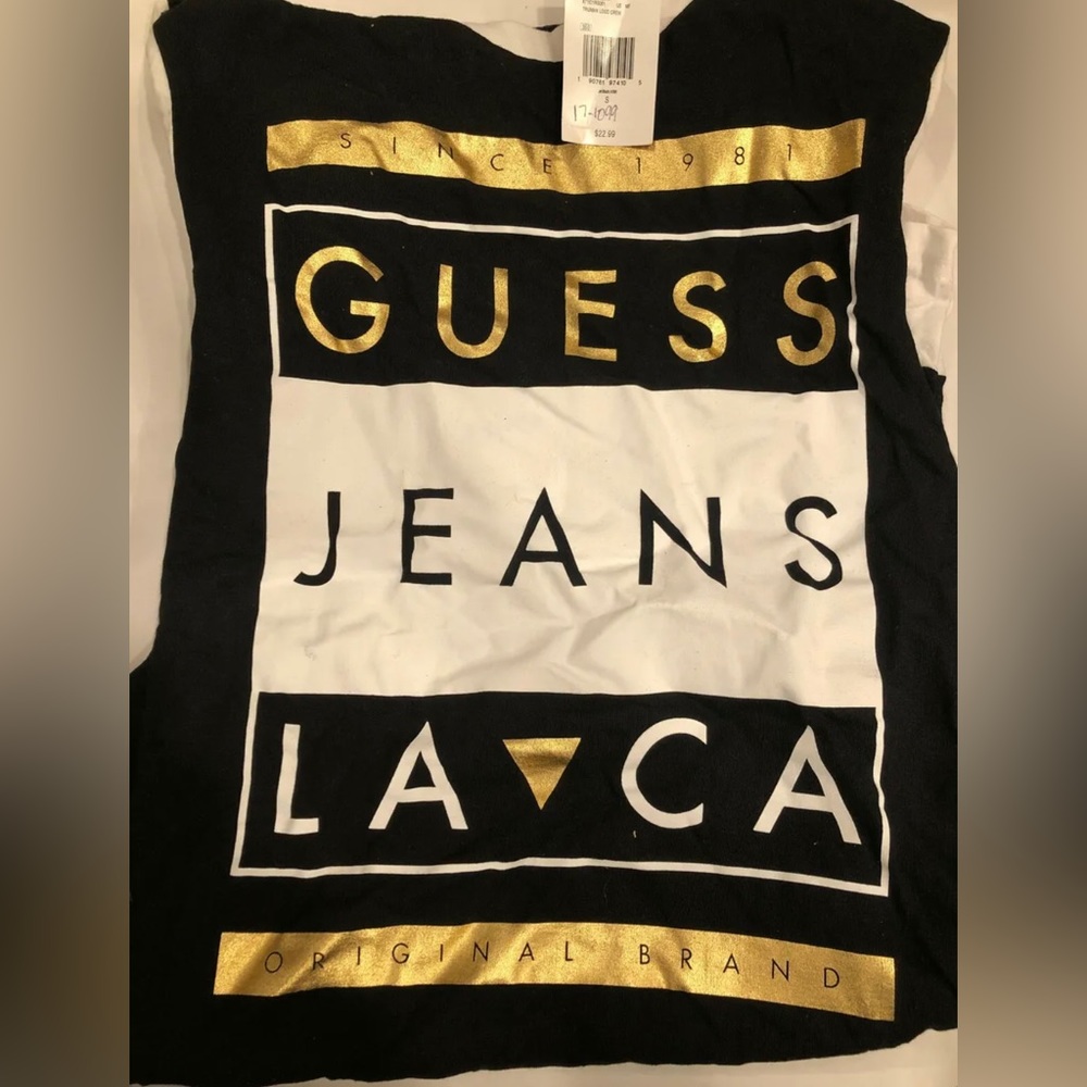 New with tag! Guess Mens Crew Neck Jet Black A996 T-Shirt Size Small S